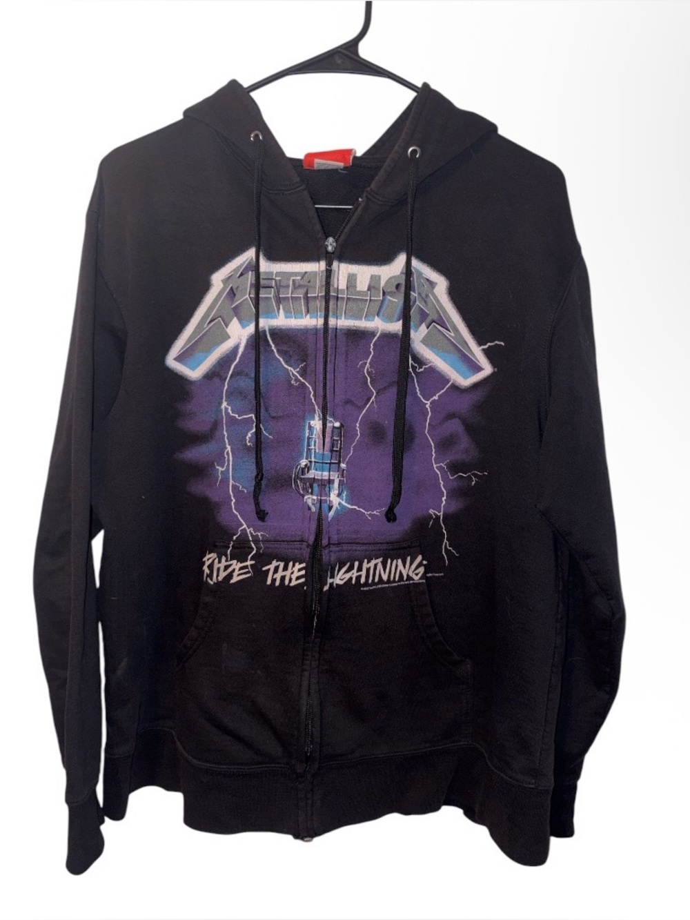 Metallica "Ride the Lightning” Y2K l2007 Graphic Hoodie Full Zip Size Large